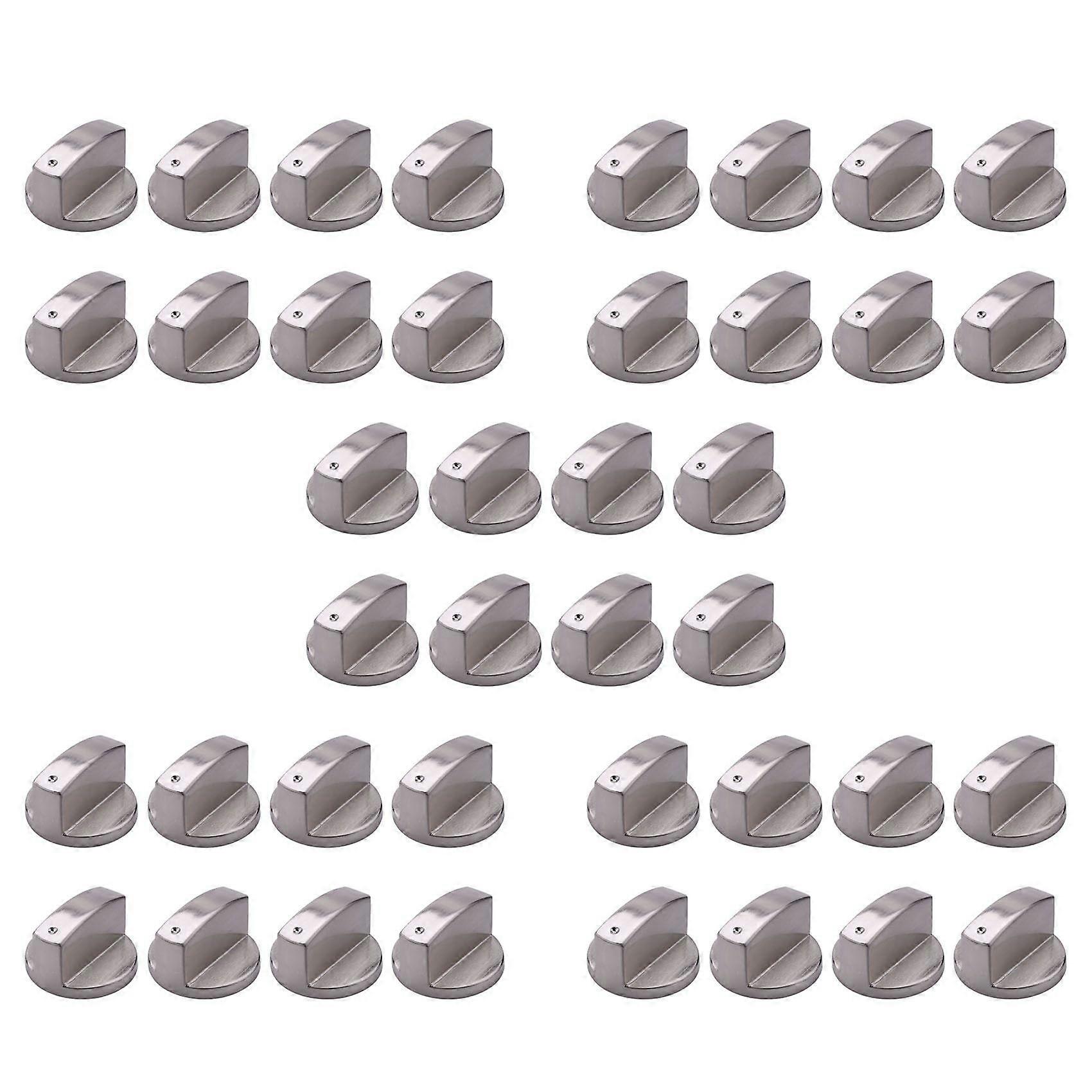 Brushed Metal Gas Stove Knobs Cooker Control Switch Range Oven Knobs Cooktop Burner Knob (40Pcs 6mm Shaft Core)