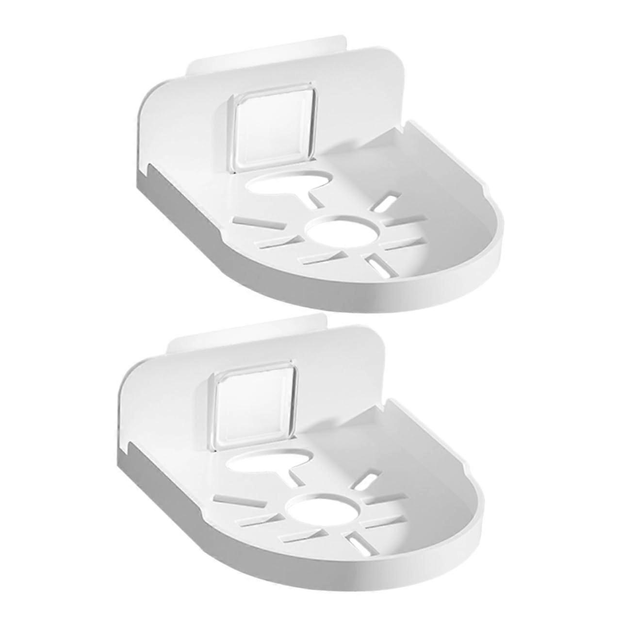 Adhesive Wall Shelf NoDrill Floating Bathroom Kitchen Organizer for CCTV Bracket, 2pcs