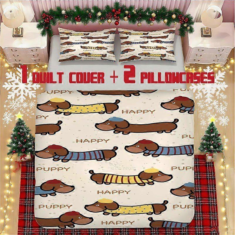 Cartoon Puppy Pattern Soft Printed Bedding Polyester Fabric Decorative & Warm