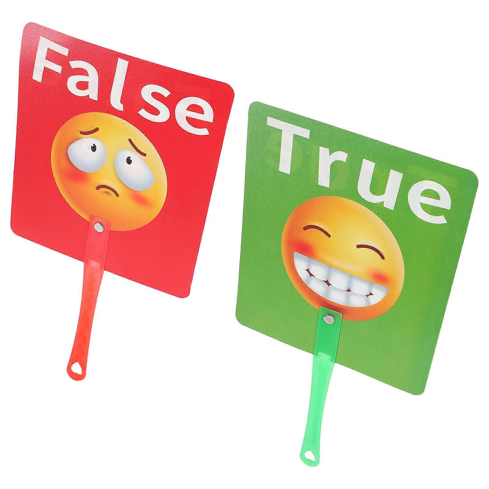Assorted Color 2Pcs True False Paddles for Classroom Voting