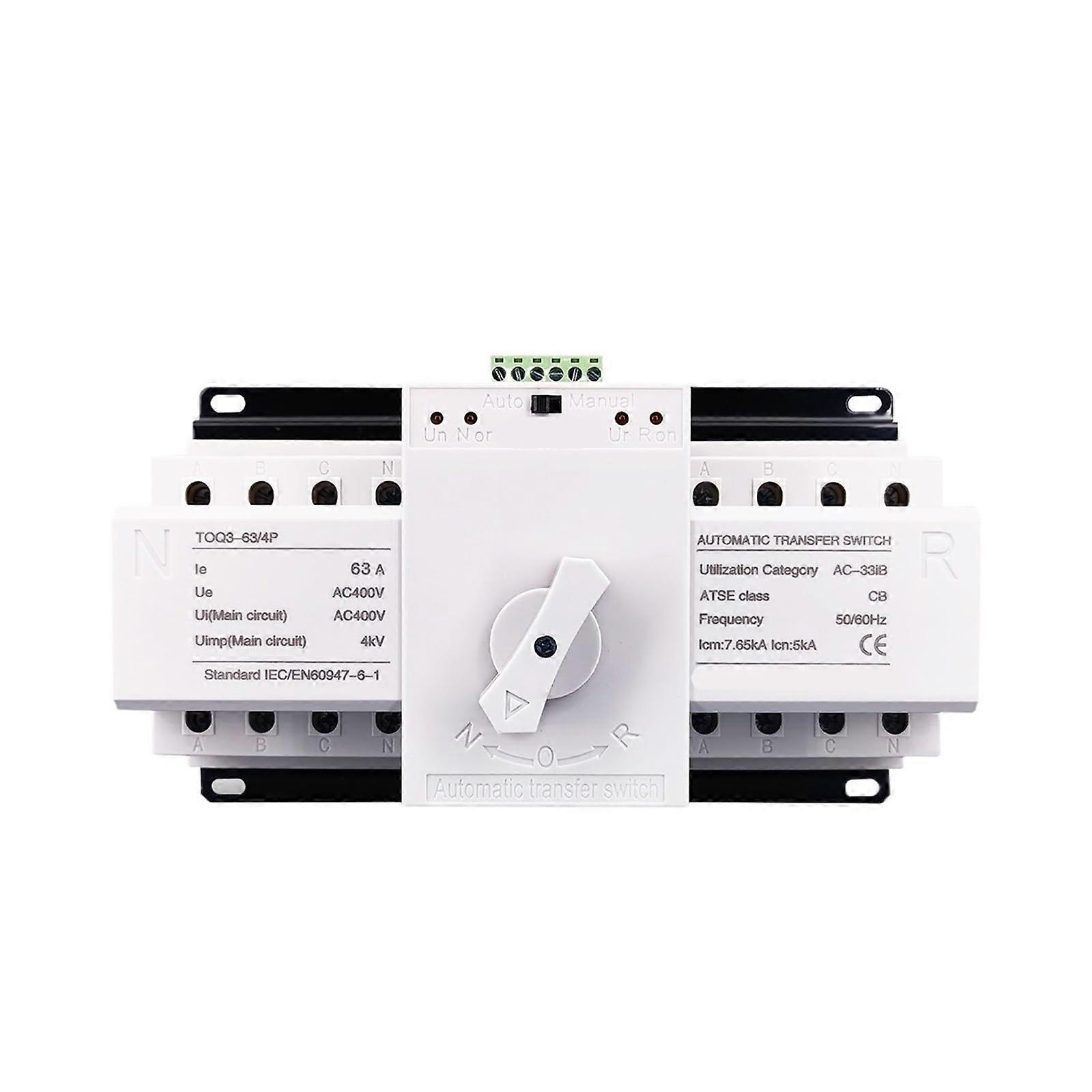 4 Pole 63A 380V Dual Power Automatic Transfer Switch for Stable and Continuous Power Delivery