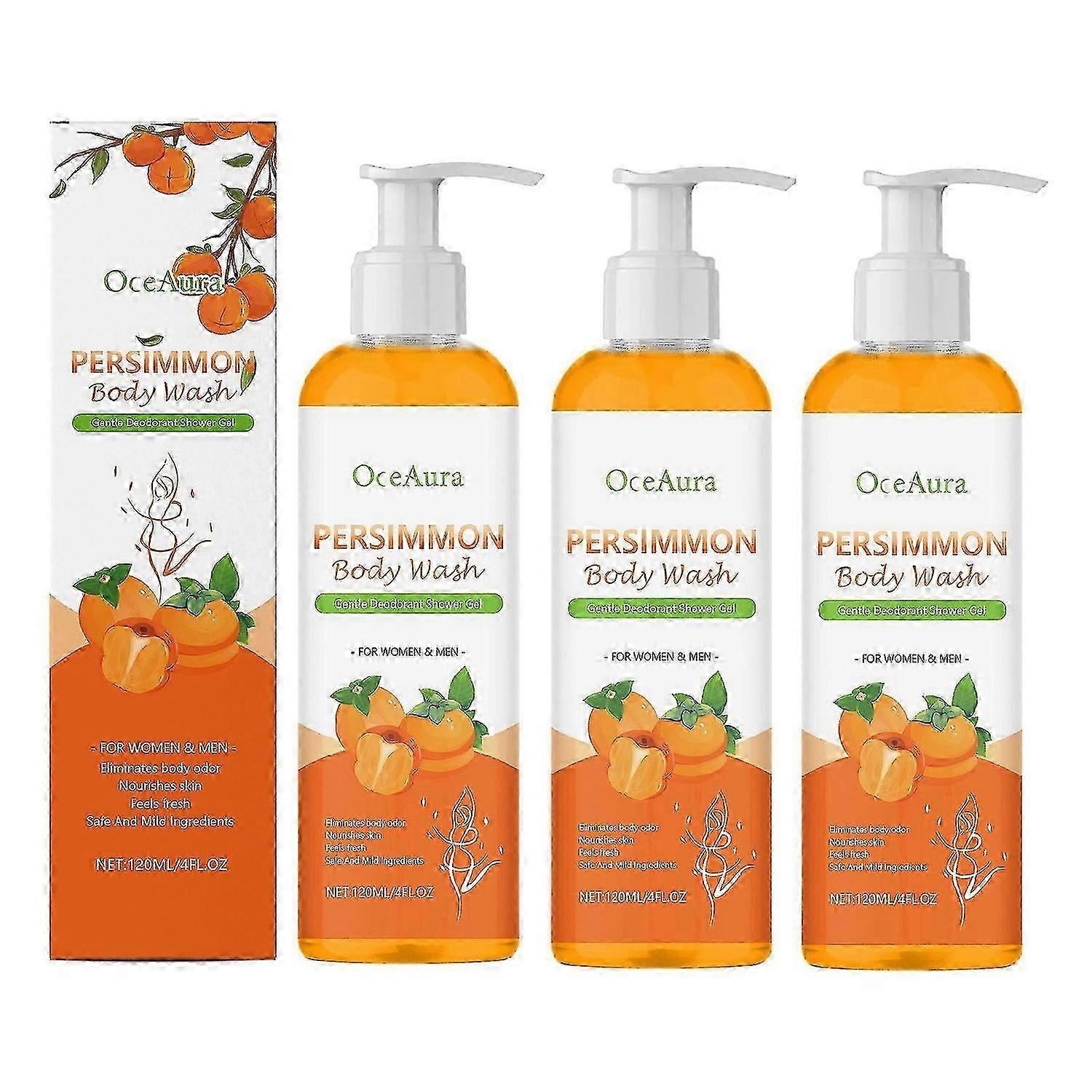 Persimmon Moisturizing Body Wash for Sensitive Skin - Deep Hydration, Natural Odor Relief