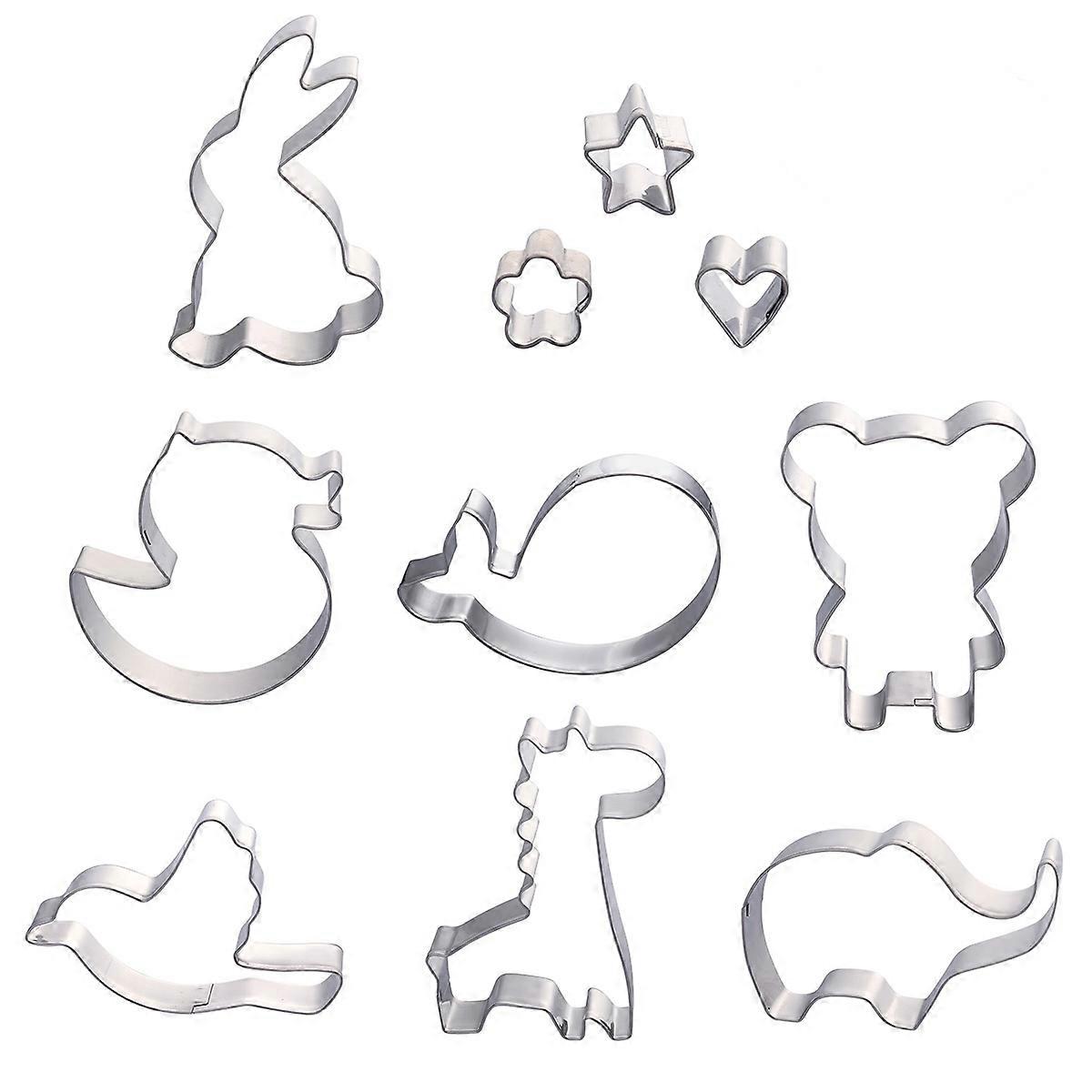 Cookie Mold Cake Cutter for Cookie Making Stainless Steel 10Pcs Set