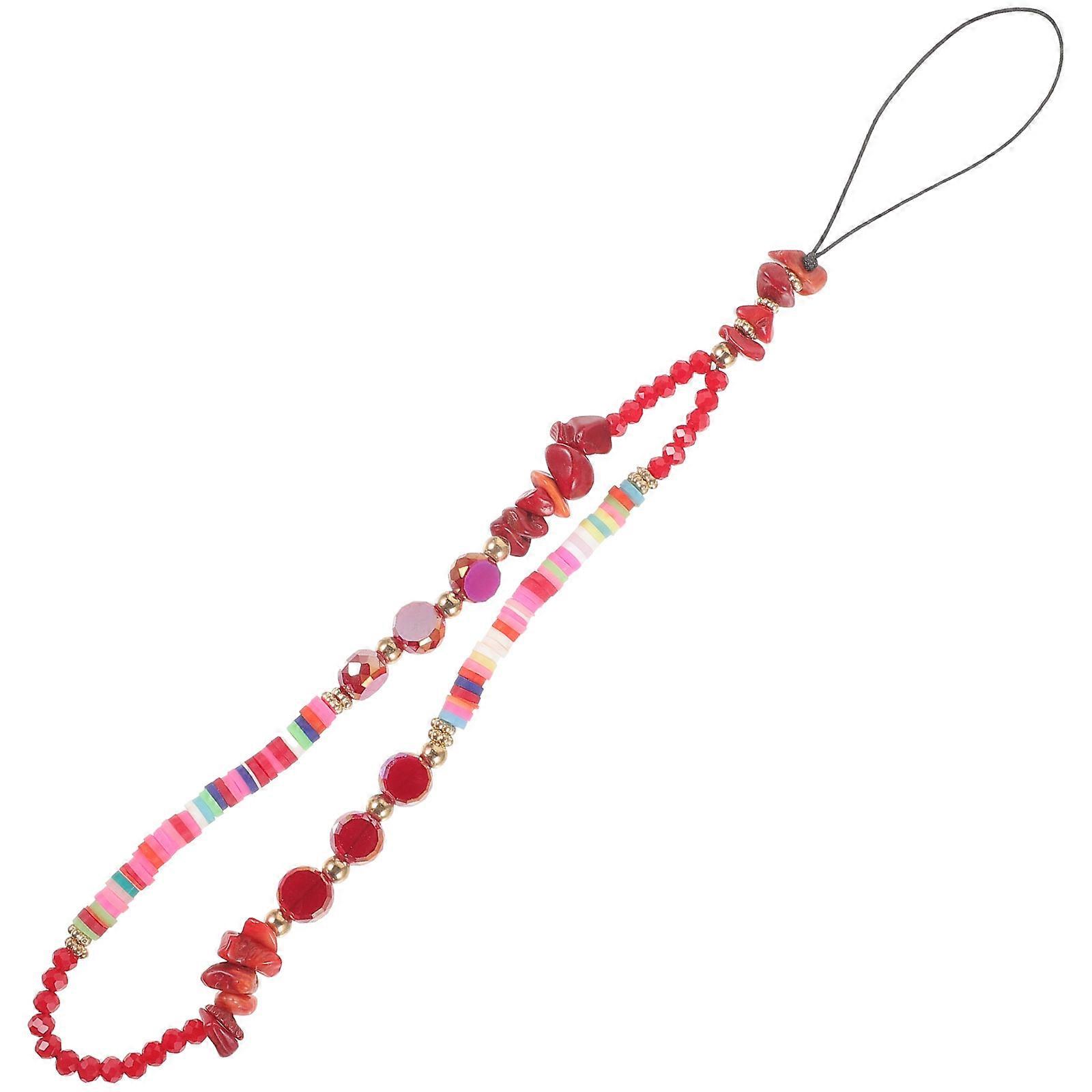 Beaded Phone Strap Charm for Decoration with Plastic Material