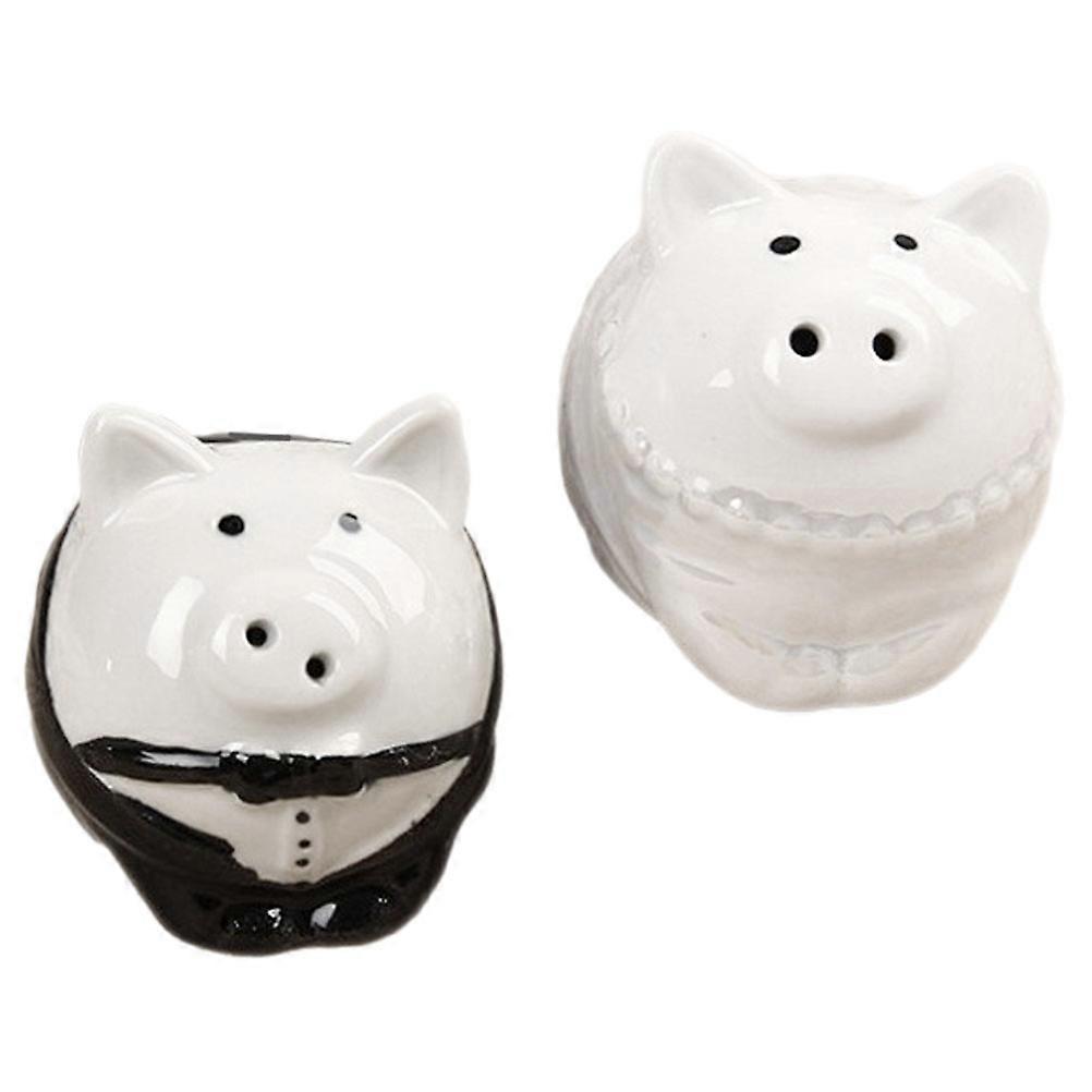 Ceramic Pig Jar for Wedding Seasoning Storage 1Pair Assorted Color