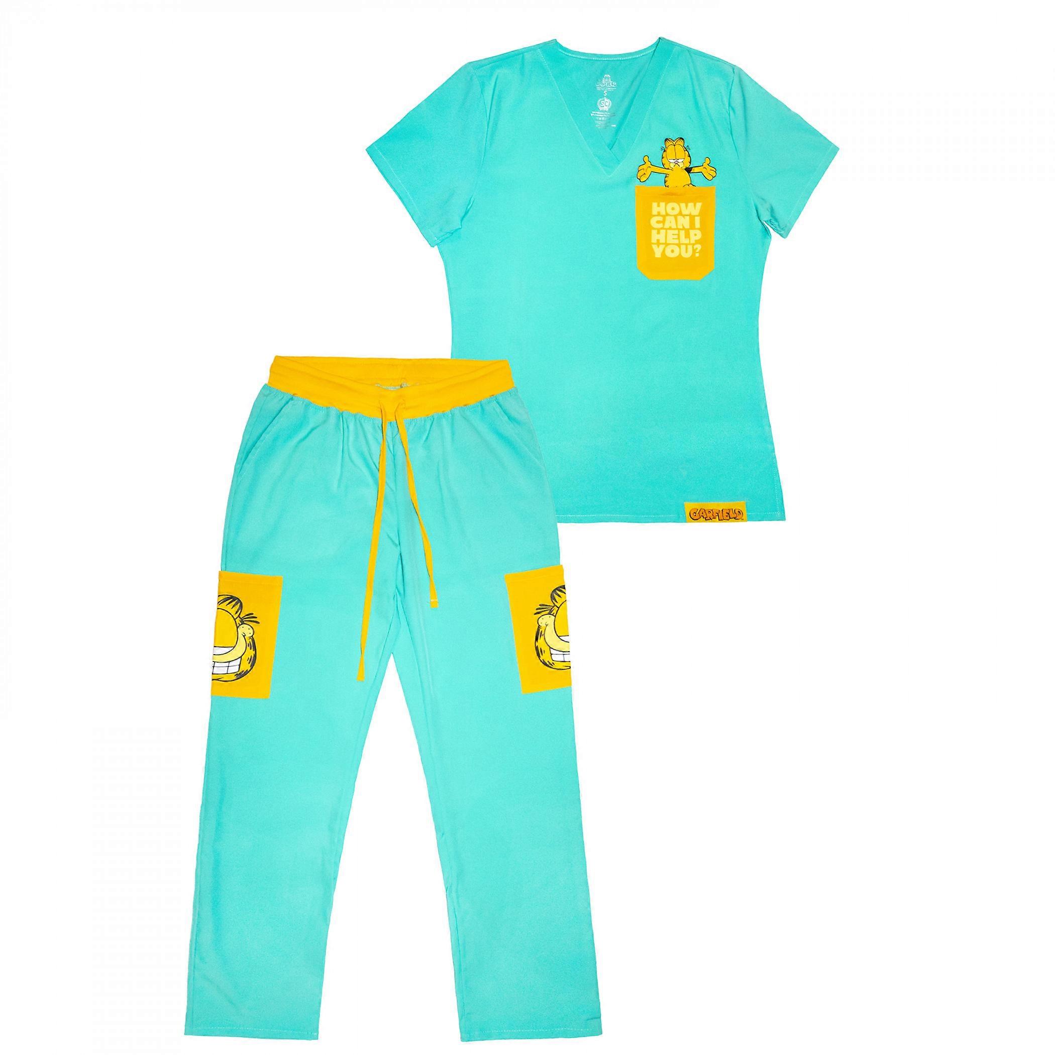 Garfield How Can I Help You Scrub Set