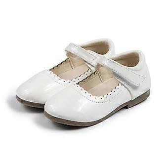 Peuterschoenen, meisjes nette schoenen Mary Jane ballerina's kinderschoenen bruiloft platte feest school formele schoenen, peuterschoenen voor jongens, wit, 6-7 jaar