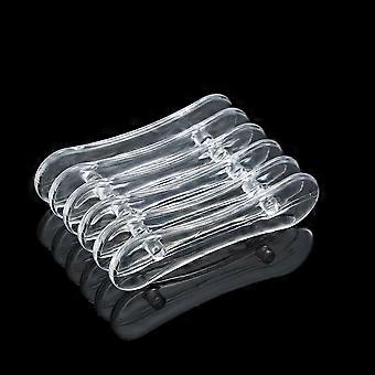 Transparent 5Grid Nail Art Pen Holder Brush Organizer for Salon Tools and Travel Storage