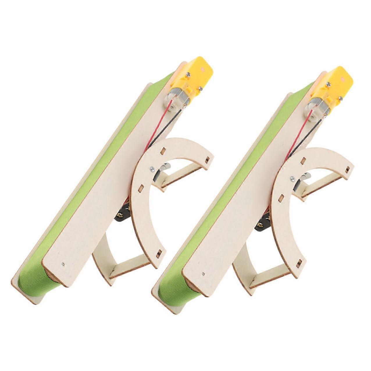 DIY Conveyor Belt Kit for STEM Learning, Educational Science Project with Realistic Motion, 2pcs
