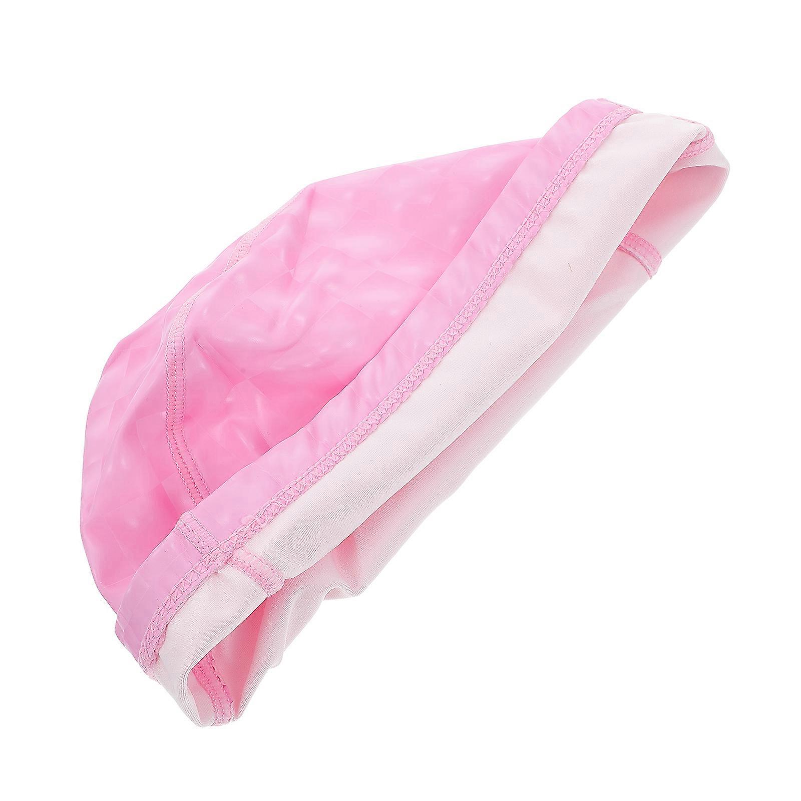 Wasserdichte Badekappen aus rosa PU-Material