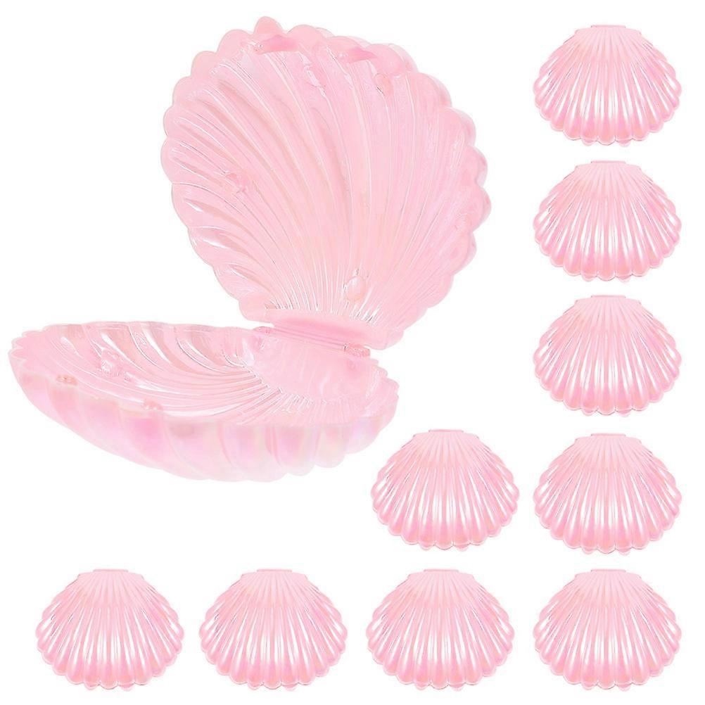 Seashell Candy Box Candy Boxes for Storage Use Pink Plastic 10Pcs Set