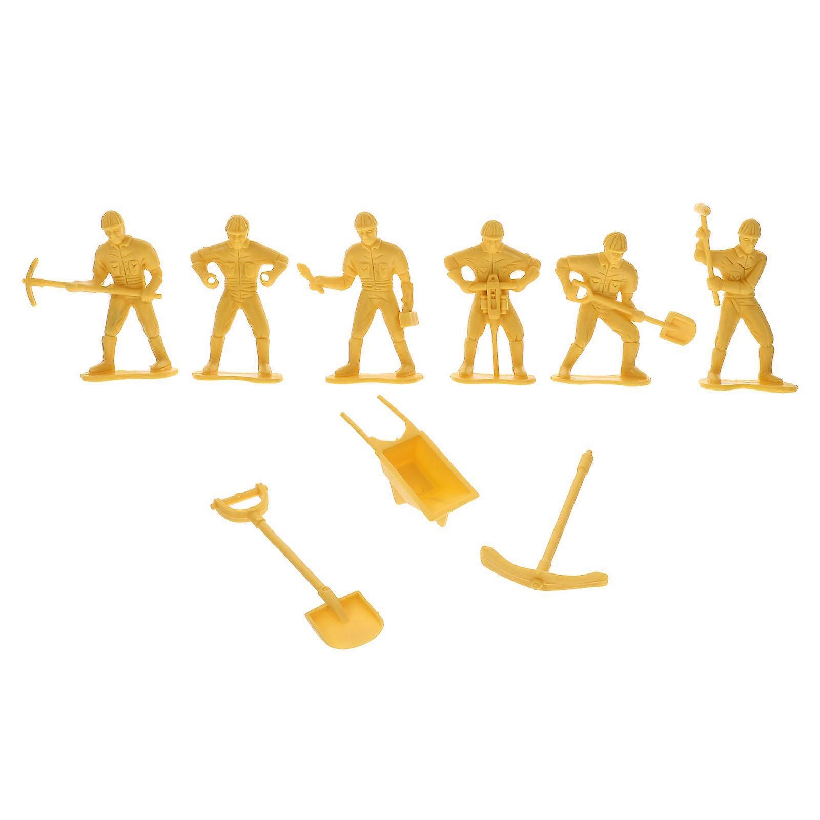 Engineering Model Plastic Figures Model Toy for Decor 4Sets
