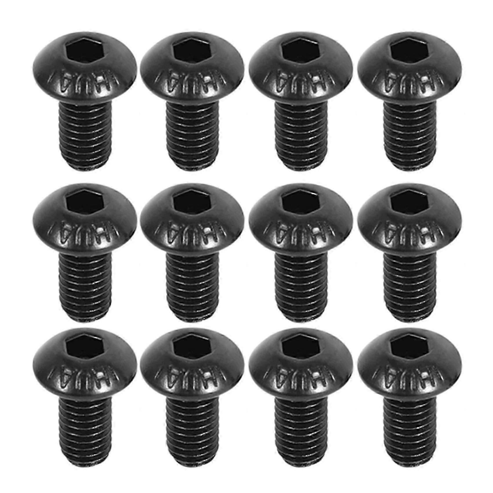 Button M5 X 10mm Hex Head Screw Cap Black 50
