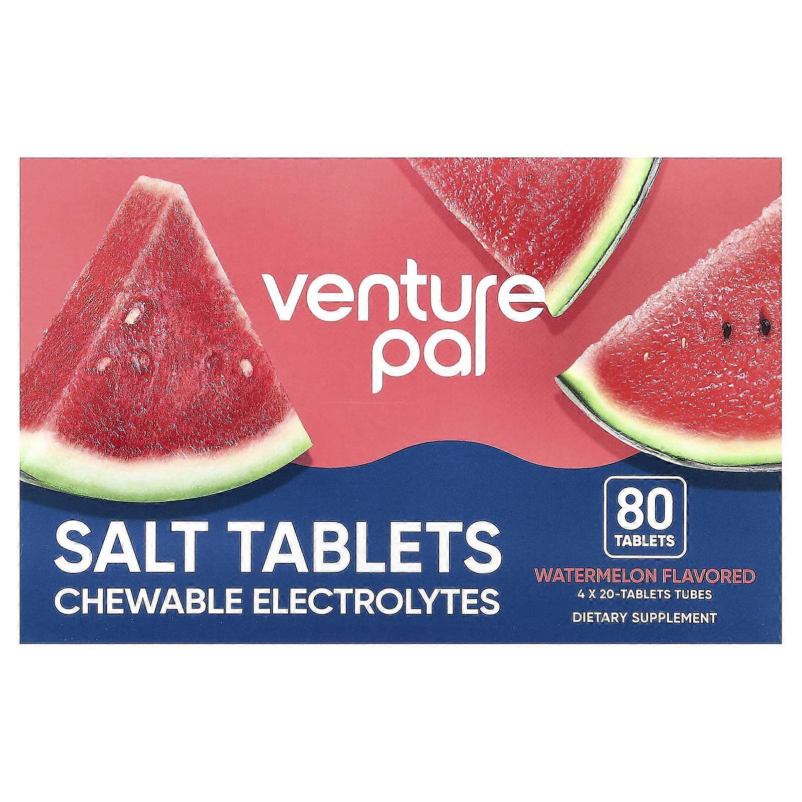 Venture Pal, Salt Tablets, Chewable Electrolytes, Watermelon, 80 Tablets, 2-Pack