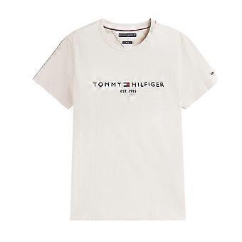 Tommy Hilfiger Slim Logo Stick-T-Shirt ed Oatmilk