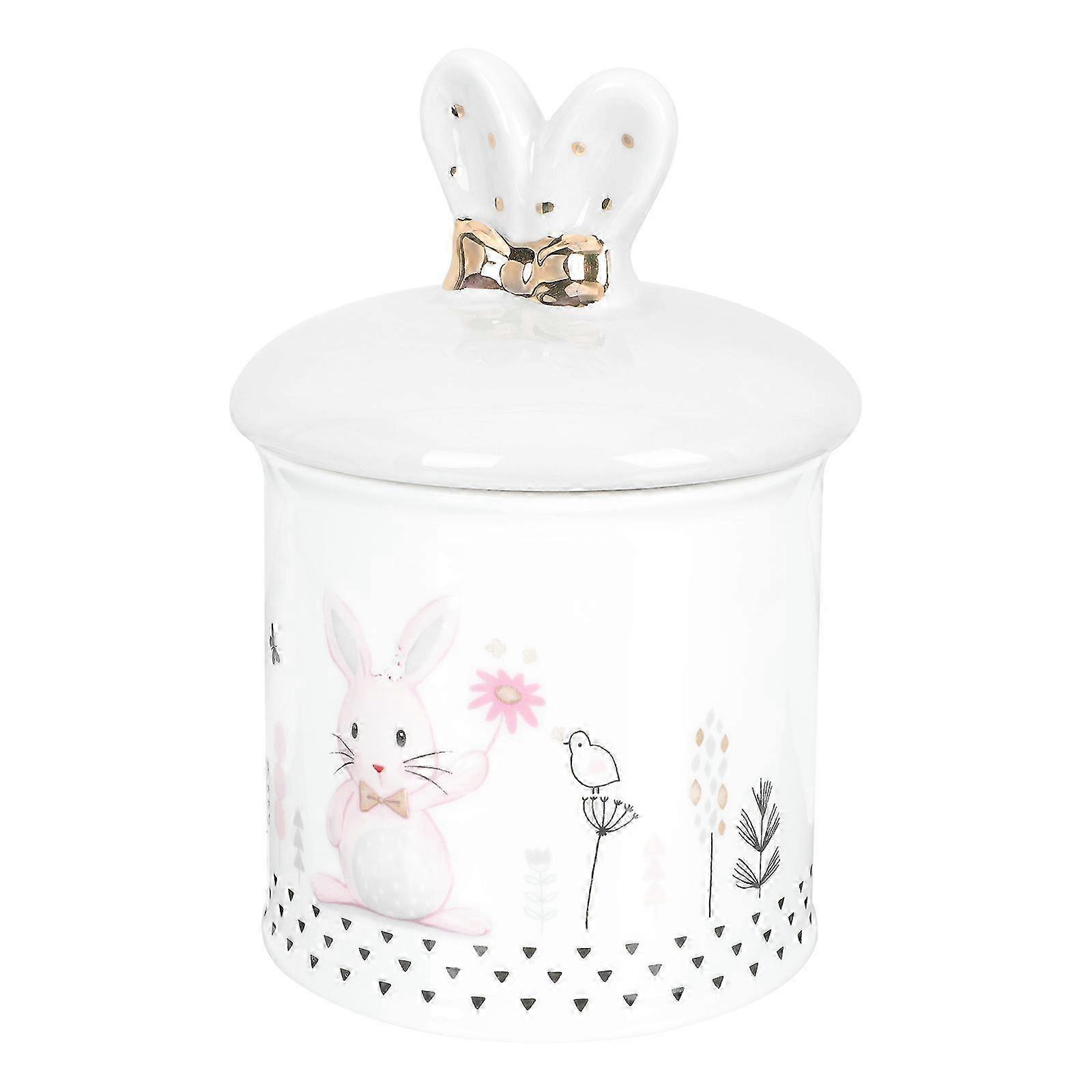 Rabbit Pattern Ceramic Tea Canister