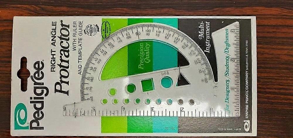Right Angle Protractor with Ruler And Template Guide
