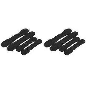 Magic Bun Maker (4 Small, 4 Large) Foam Sponge Bun Shaper Hair Accessories (Black)