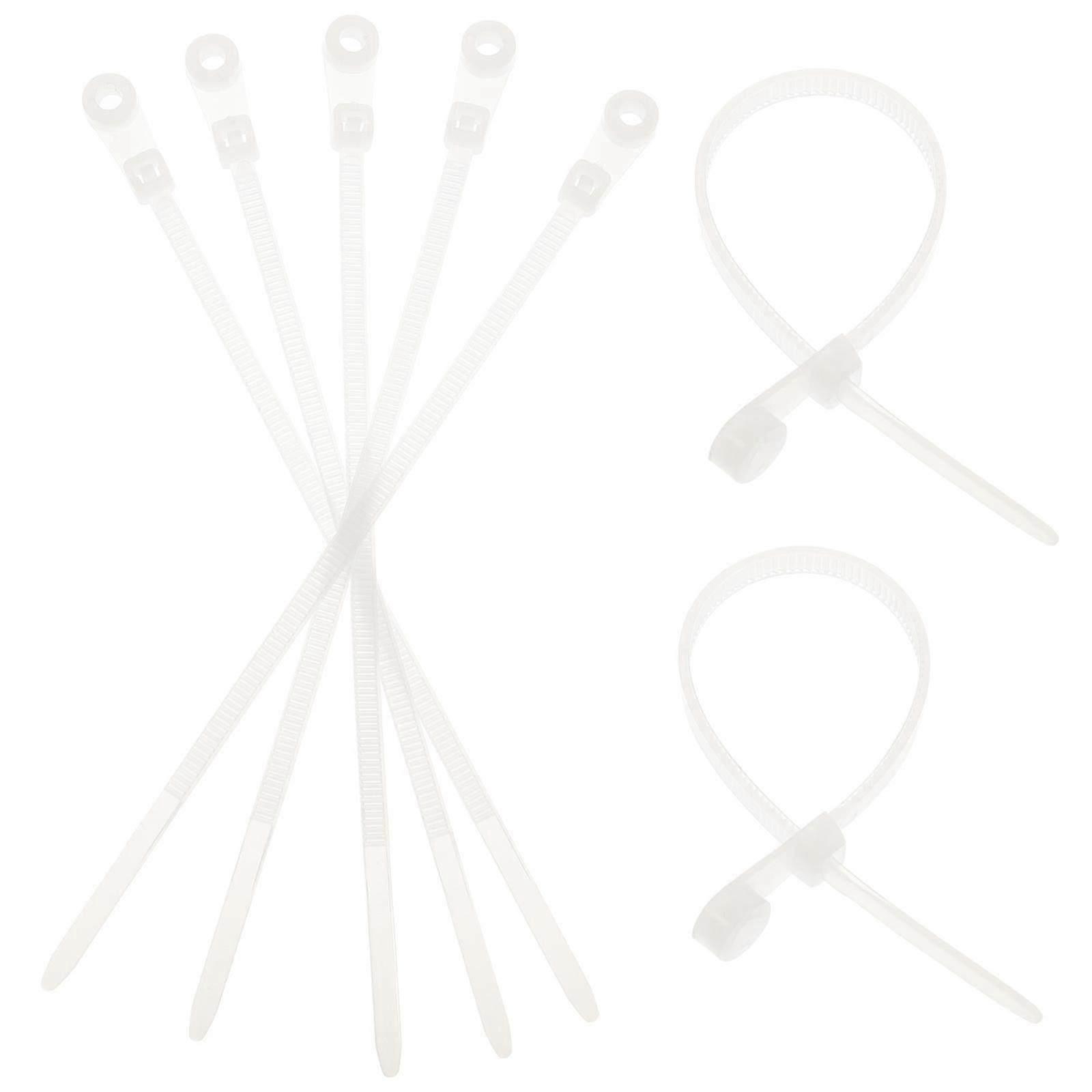 Nylon Cable Ties Double Hole Round Head Self-Locking for Fixing 100Pcs
