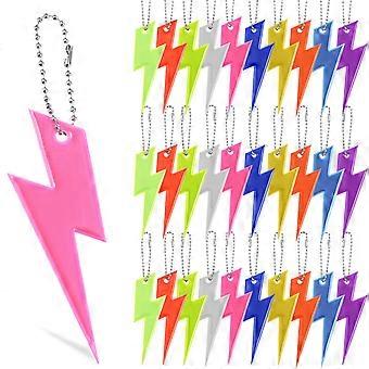 Reflective Keychain Pendant Reflectors Pendants Various Consumers Light Blue 30Pcs