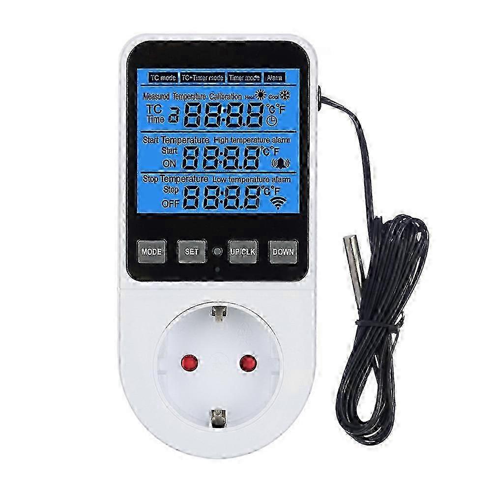 Fully Functional Temperature Controller Socket Timer Switch Digital Thermostat Heating Cooling Regu LBL