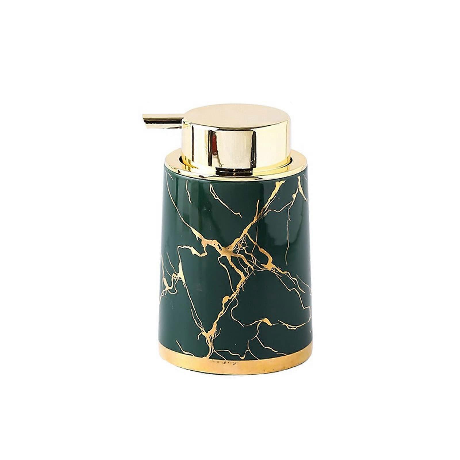 Ceramic Soap Dispenser 400ml with Marble Pattern Design, Controlled Pump, Bathroom and Kitchen Use