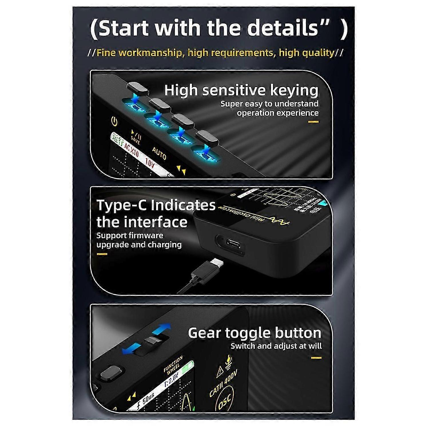 OT3 Handheld LCD Flat Panel Digital Single Channel Mini Oscilloscope