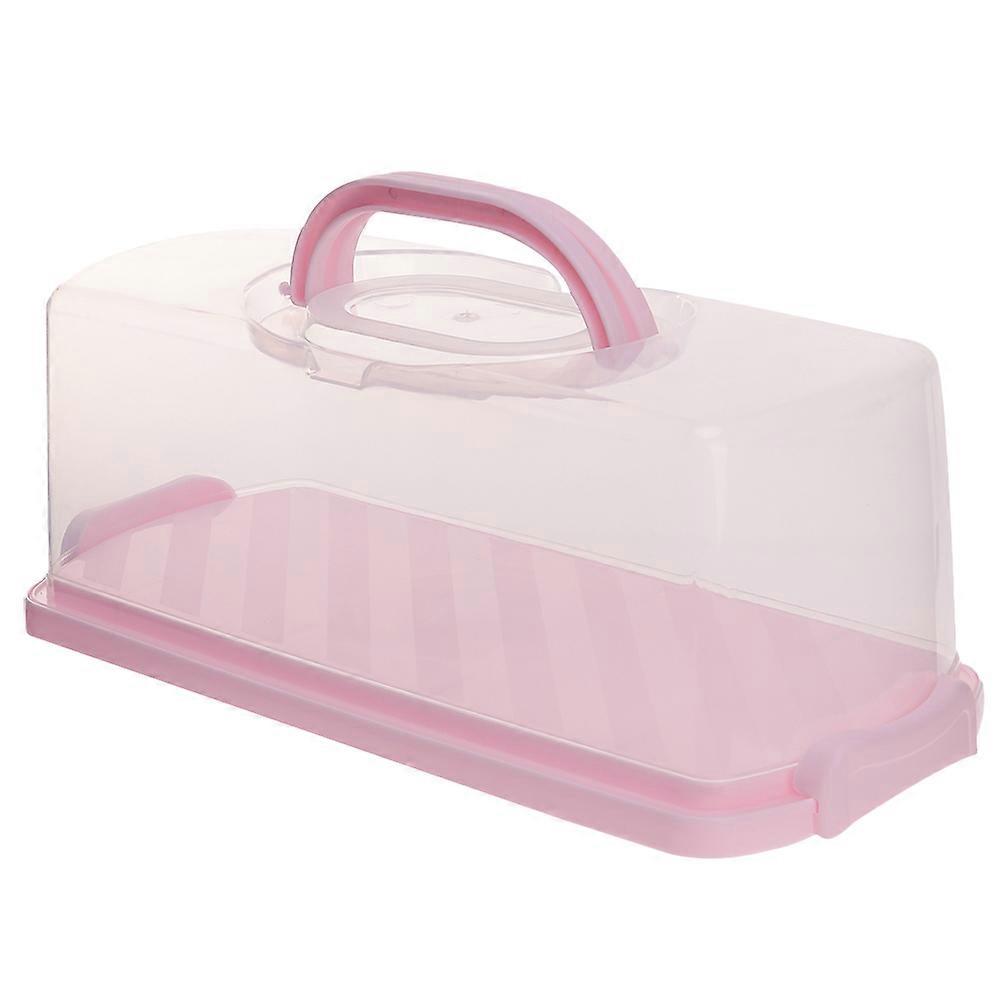 Plastic Rectangular Bread Box with Clear Lid Loaf Cake Keeper Portable Bread Container with Handle