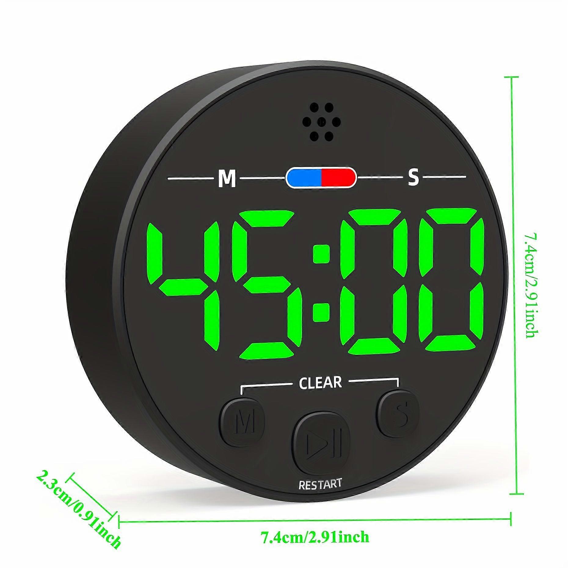 Digital Countdown Timer with Large LED Display, Magnetic Back, Loud Alarm for Kitchen Classroom Cooking