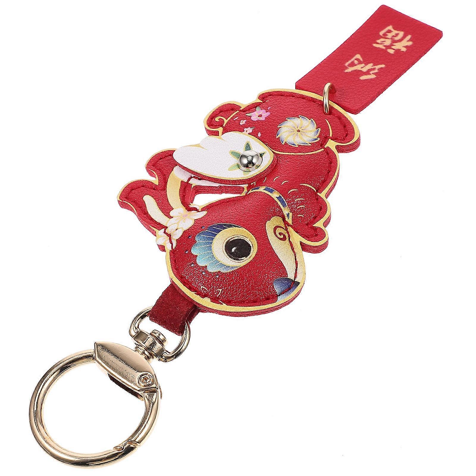 Key Ring Hanging Rabbit Pendant Decorative Keychain Red