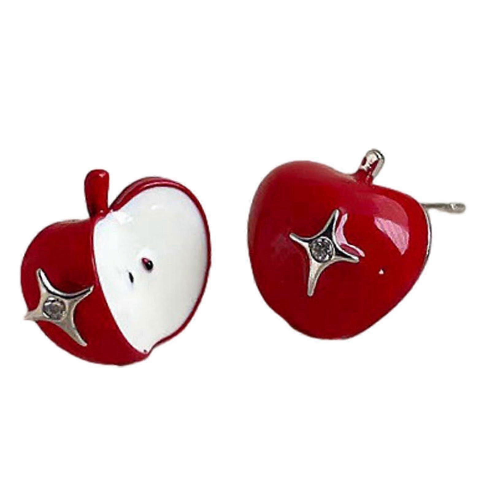 1 Pair Stud Earrings Fruit Asymmetric Design Ear Studs