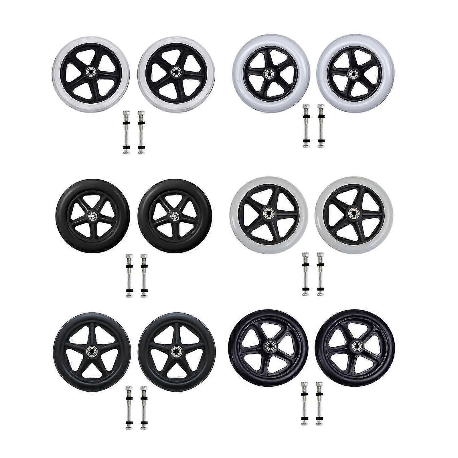 Universal 6/7/8in caster for wheelchairs - 2pcs solid front wheel