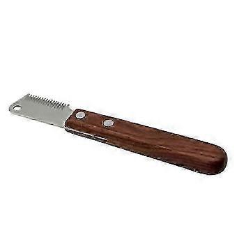 Professionelles Hundetrimmmesser, 25 Zähne, Edelstahl, ergonomischer Holzgriff