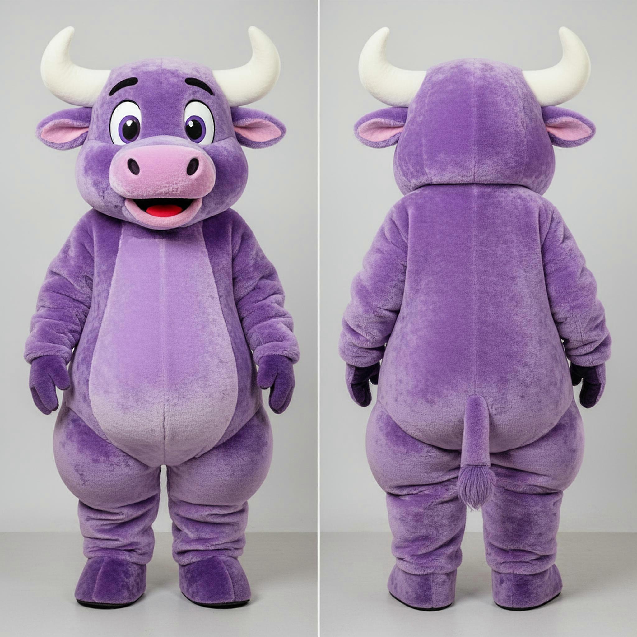 MASTICOT Lavender Velvety Bull Mascot
