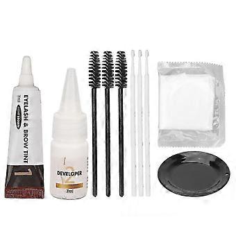 Wimper wenkbrauw kleur kit professionele waterdichte make-up wenkbrauw wimpers tint kleurstof set met borstelhandschoenen