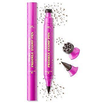 Doppelseitiger Sommersprossen-Stempelstift, Make-up für künstliche Sommersprossen mit präziser, feiner Spitze und Mehrpunktstempel, wasserfester, lang anhaltender, natürlicher Sommersprossenstift für Schönheit