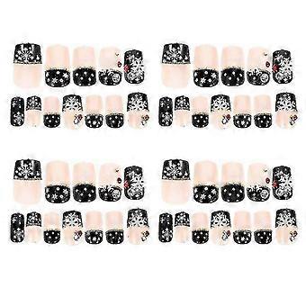 48 Pcs Trendy Full Cover Unhas Kit para Instant Glamorous Nail Makeover