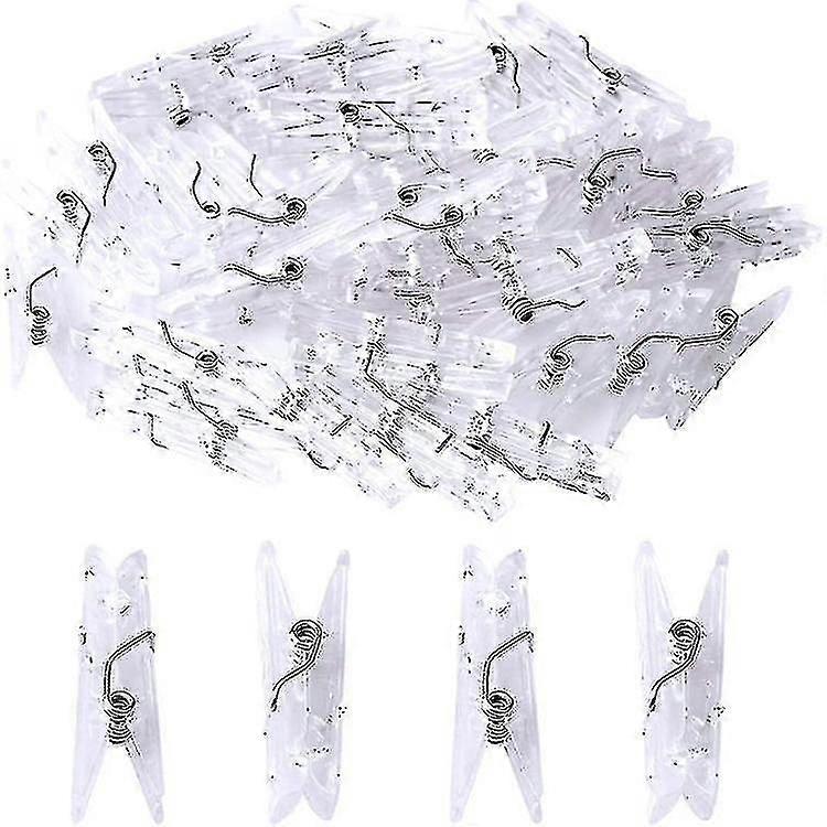 100pcs Mini Transparent Plastic Hanging Clips