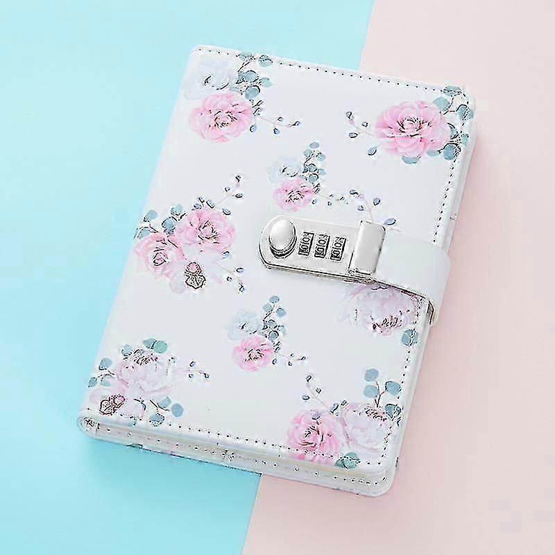 A5 Creative Password Lock Journal Pu Leather Combination Lock Diary Locking Journal Diary