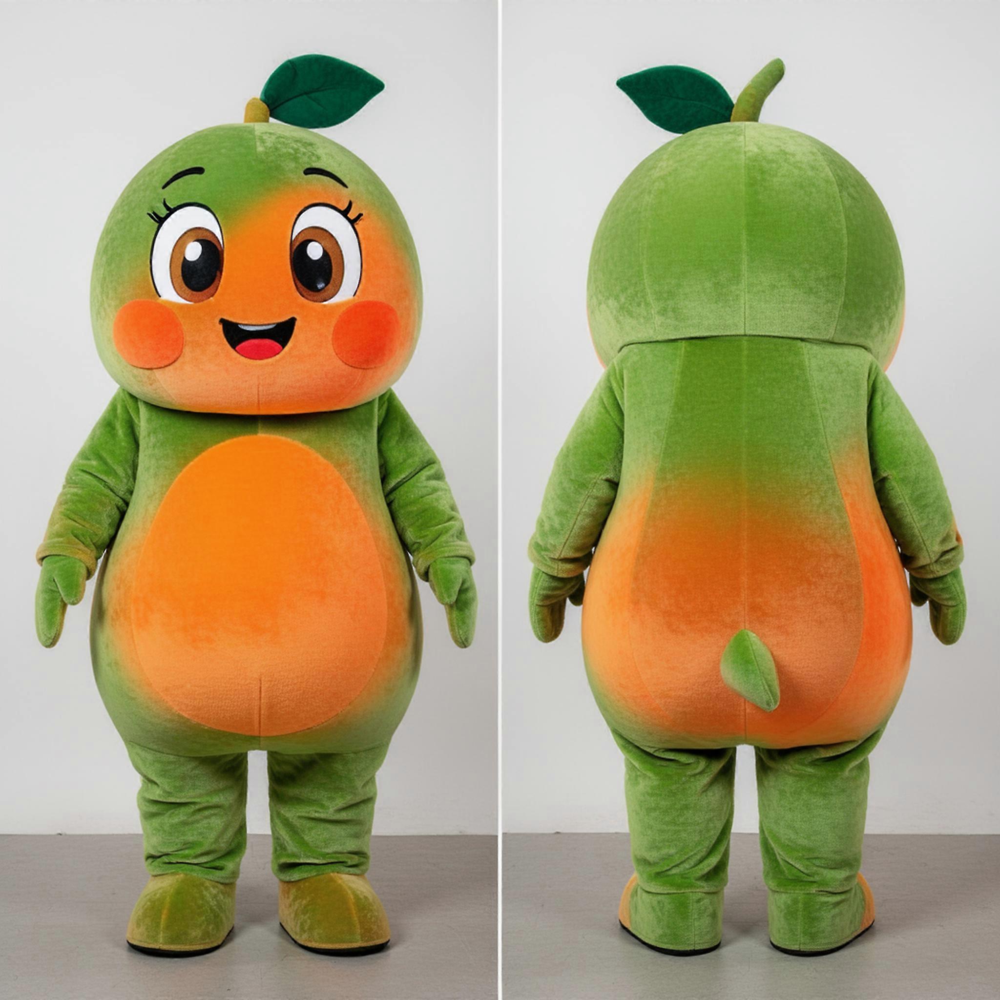 MASTICOT Vibrant Green Cartoon Mango Mascot