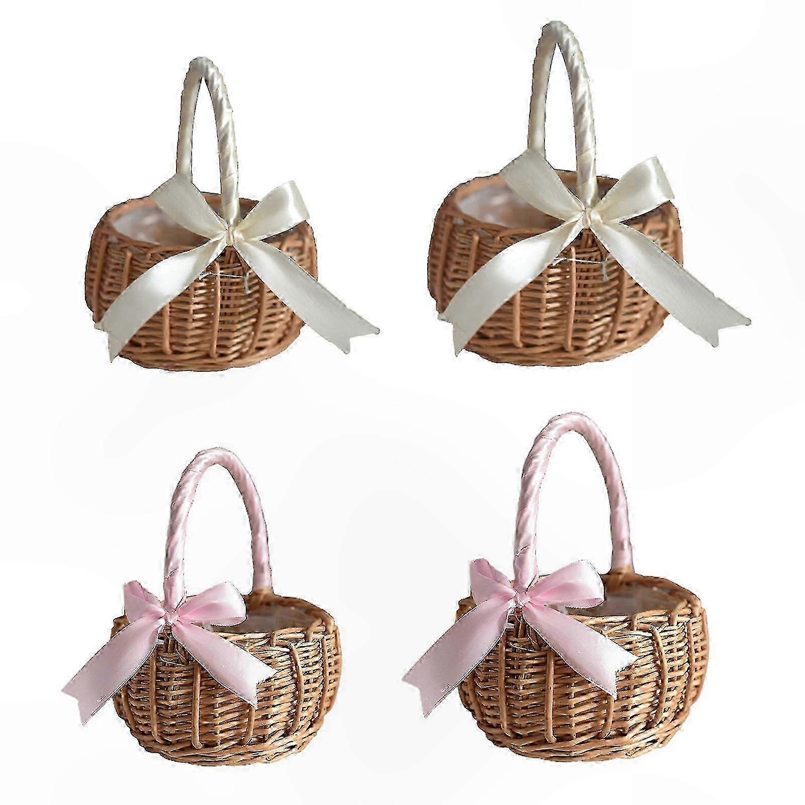Willow Wedding Basket With Silk Bow