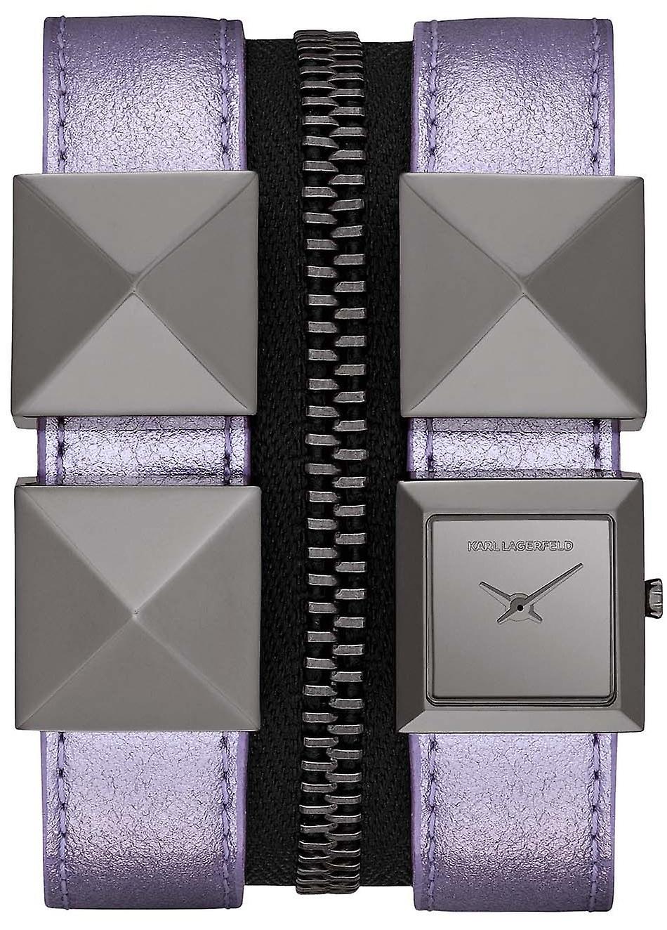 Karl lagerfeld zip watch for Unisex Analog Quartz with Cowskin Bracelet KL2010