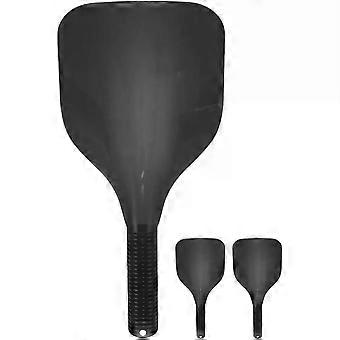 3pcs Black Plastic Hairdressing Mask Shield with Handle, Hair Cutting Mask for Hairspray Dyeing and Oil Treatments, Barber Shop Use