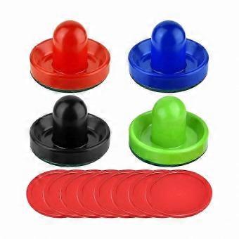 4-Pack Air Hockey Strikers and 8-Pack Pucks Replacement Set for Table Games Accessoriesb