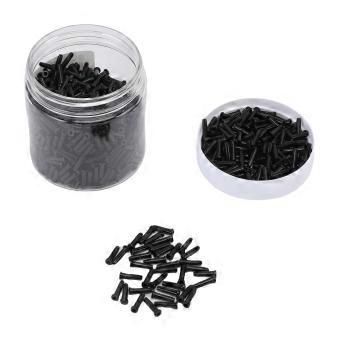 1 Box Badminton Racket Grommets Double Wire Hole Badminton String Protector 1.0mm Cap Thickness 2.6x9.3mm N12 Black