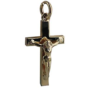9ct Gold 25x15mm solid block Crucifix Cross