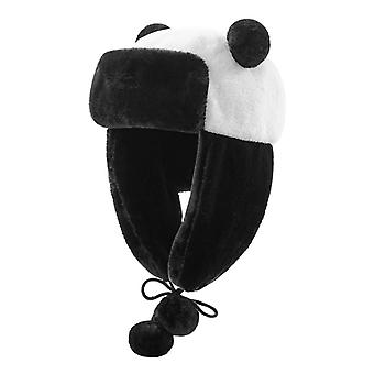 Warm Cute Panda Shape Pilot Cap Windproof Face Warmer Earflap Winter Cap For Daily & Outdoors Shopping Skiing