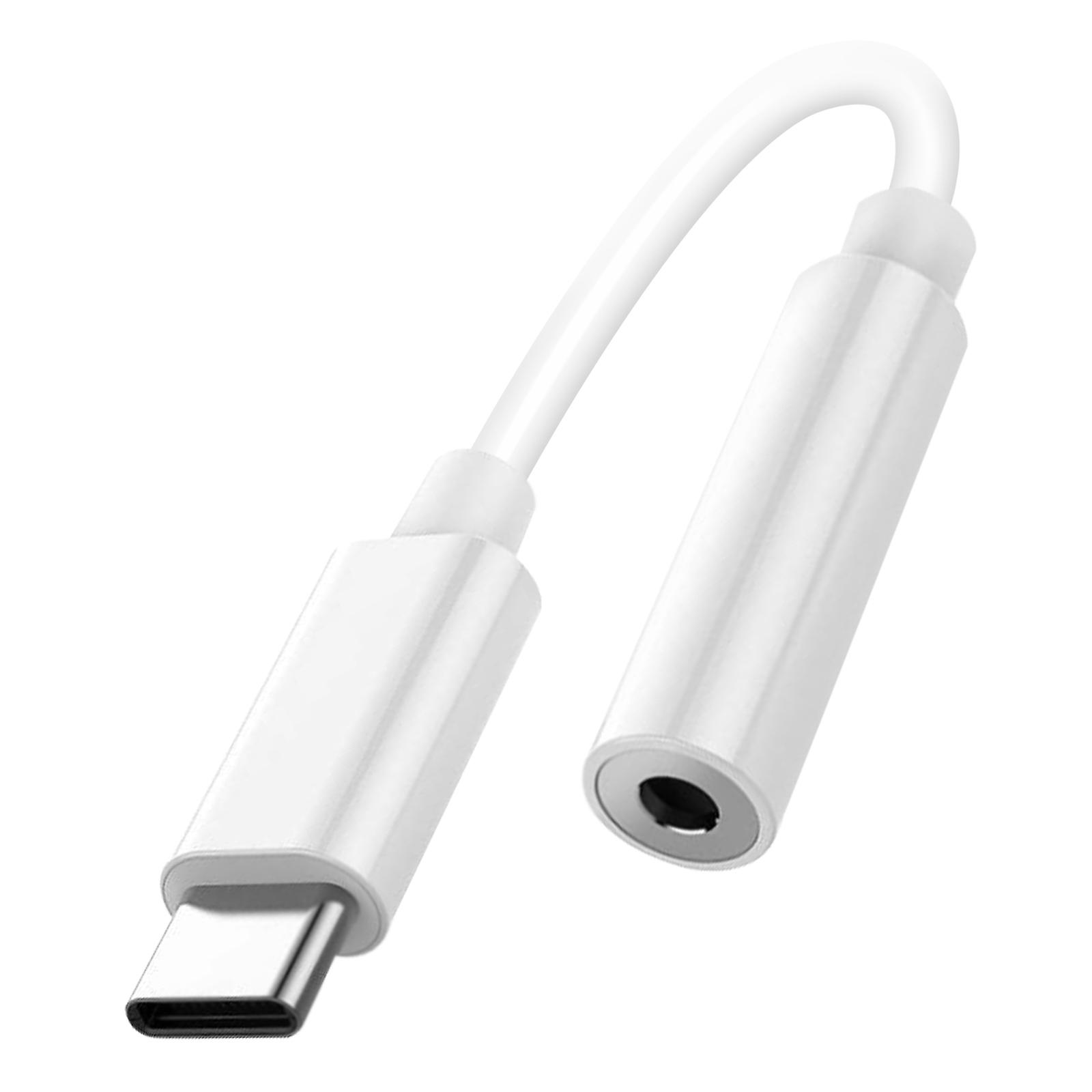 USB-C to 3.5mm Jack Audio Adapter High Quality Sound Compact Light White