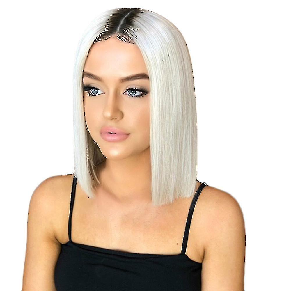 Syhsj Wigs Short Straight Synthetic Hair Full Wigs For Women Natural Looking Heat Resi Adult Multico