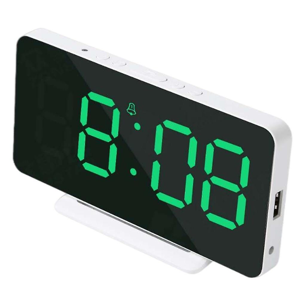 Bedside Digital Alarm Clock Snooze Weekend Mode USB Photosensitive Green